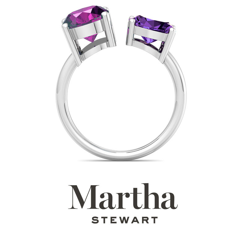 Martha Stewart 3 3/4ctw. Pink Sapphire & Amethyst Two Stone Ring In Sterling Silver image number null